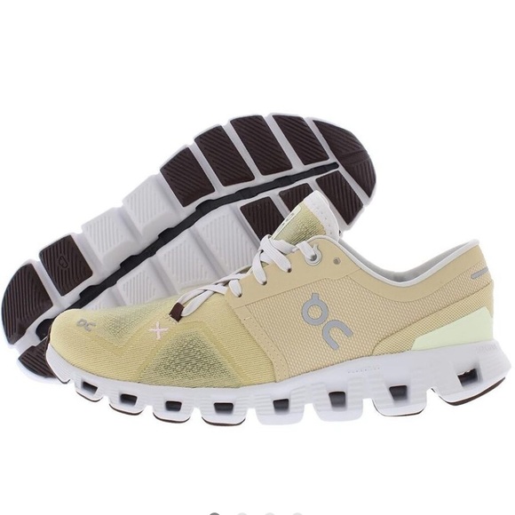 On Running Shoes - On Women's Cloud X 3 Running Shoes, Savannah/Frost, Size 9